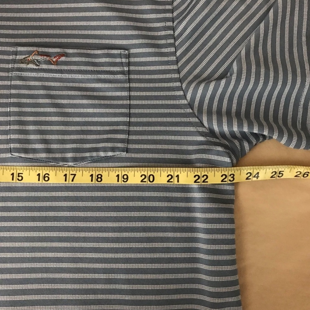 Greg Norman Tasso Elba Five Iron Mens Polo Shirt Golf XL Blue White Stripe - Picture 11 of 13